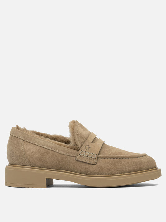 Loafers 100% calf leather - 100% rubber  Beige - Gianvito Rossi Women | PDP | VIETTI Online Store 

