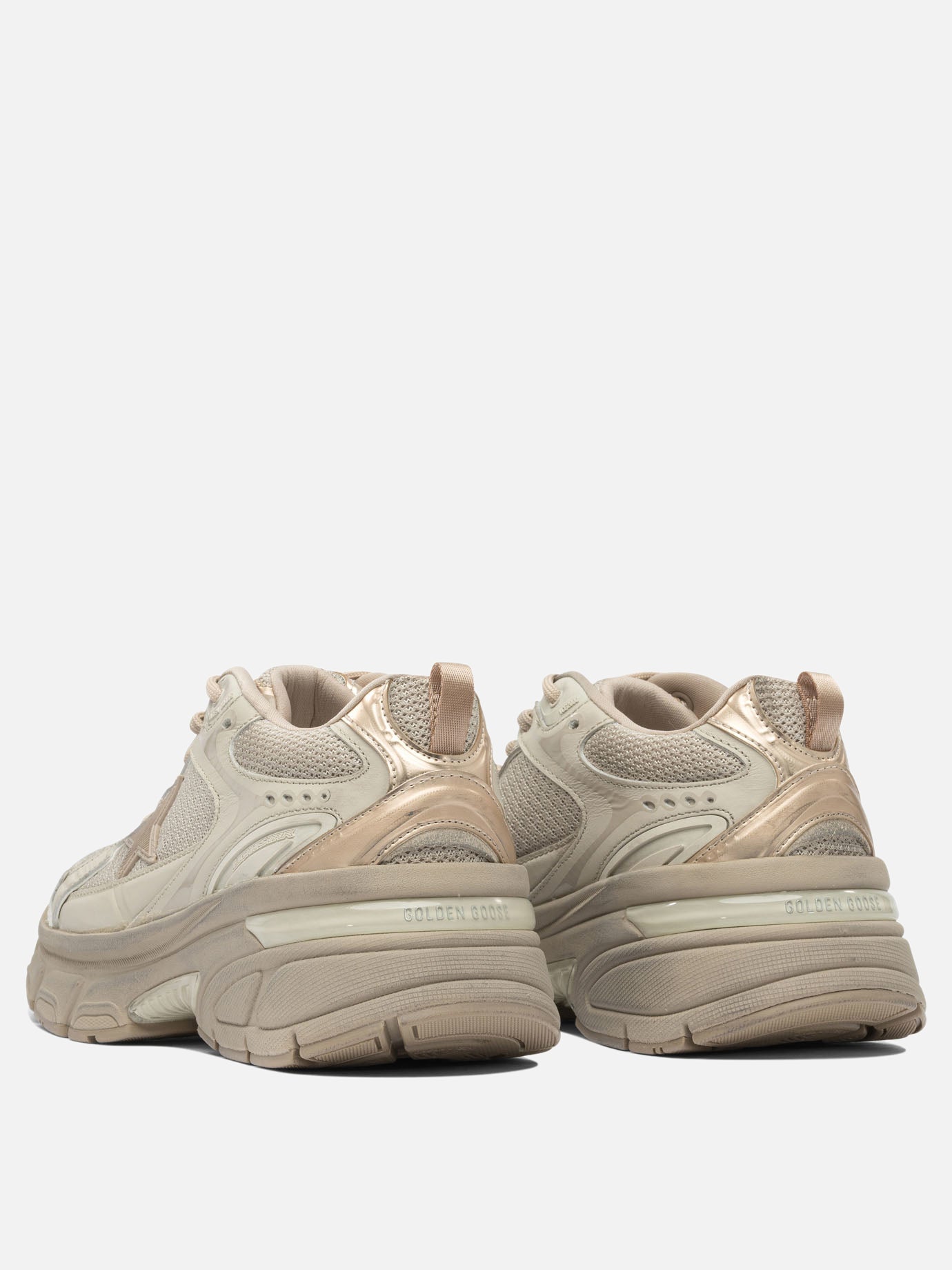 Low top sneakers 49% polyester 30% cow leather 12% polyurethane textile 9% ovine leather - 100% rubber  Grey - Golden Goose Women | PDP | VIETTI Online Store | thumbnail_4