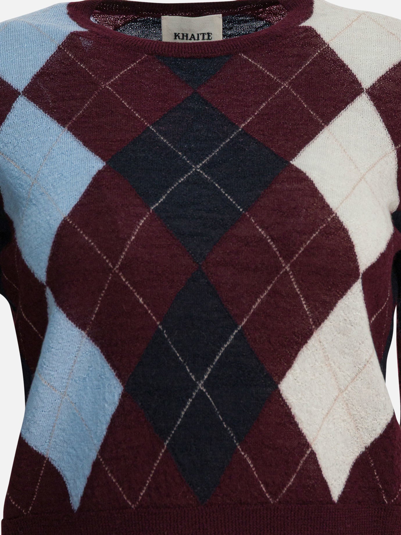 Crewneck sweaters Argyle  Bordeaux - Khaite Women | PDP | VIETTI Online Store | thumbnail_3