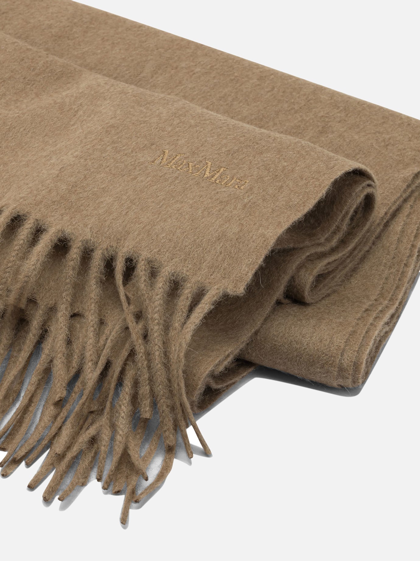 Fringed scarves 100% camel  Brown - Max Mara Women | PDP | VIETTI Online Store | Zoom-Modal_2
