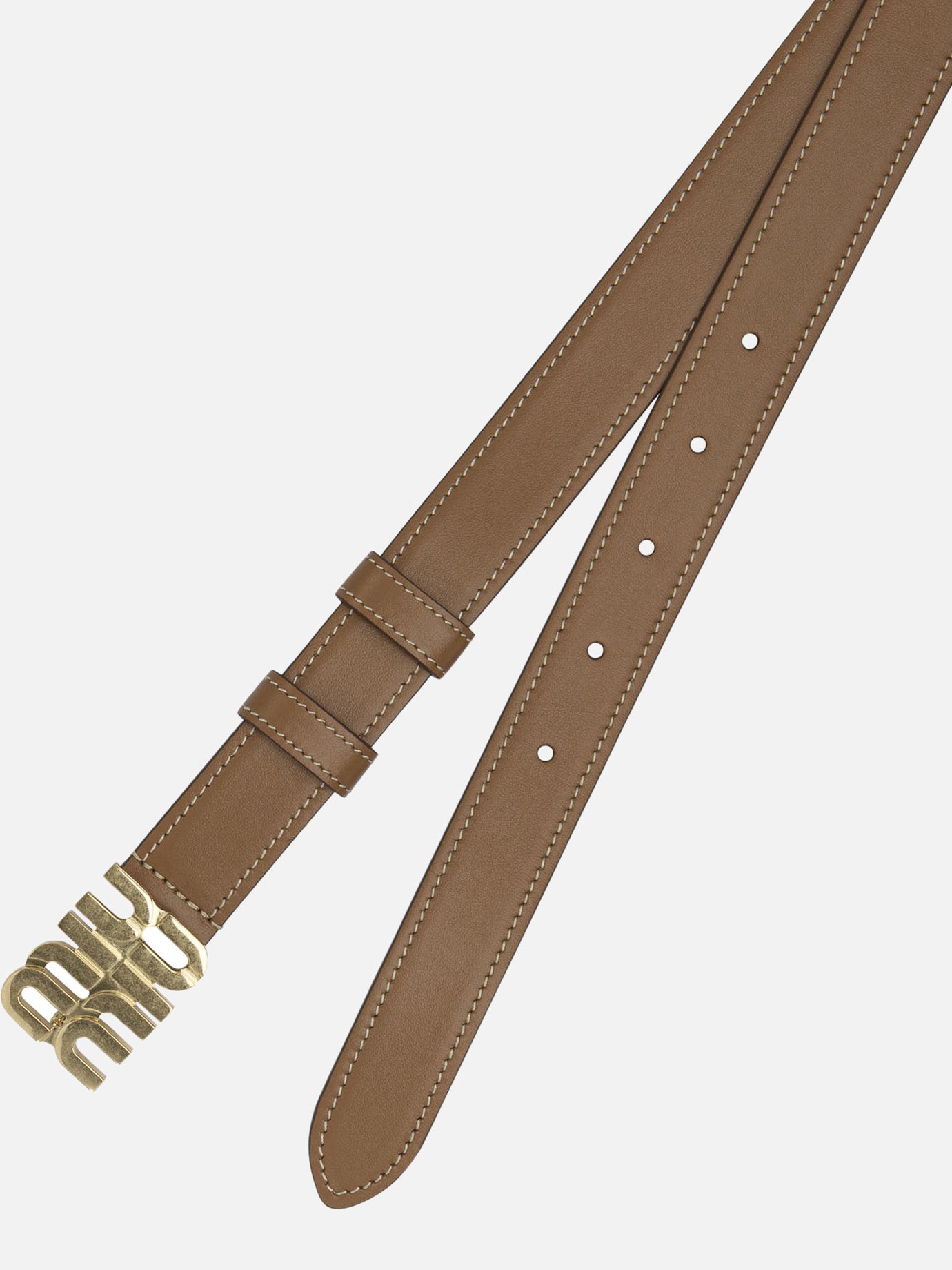 Leather belts Logo  Brown - Miu Miu Women | PDP | VIETTI Online Store | thumbnail_2