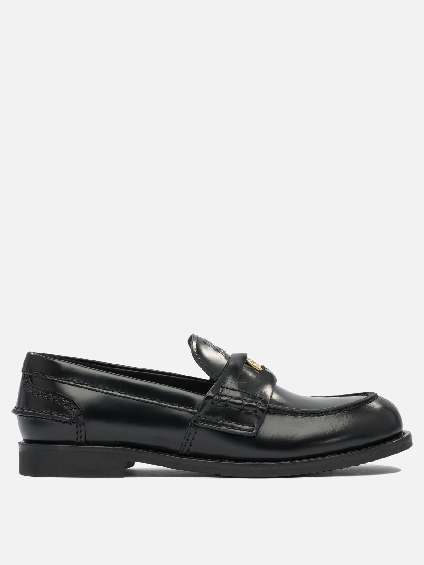 Loafers 100% calf leather - 100% rubber  Black - Miu Miu Women | PDP | VIETTI Online Store | Zoom-Modal
