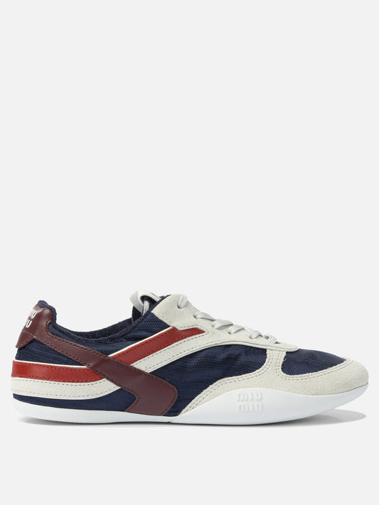 Low top sneakers 100% polyester - 100% rubber  Blue - Miu Miu Women | PDP | VIETTI Online Store 
