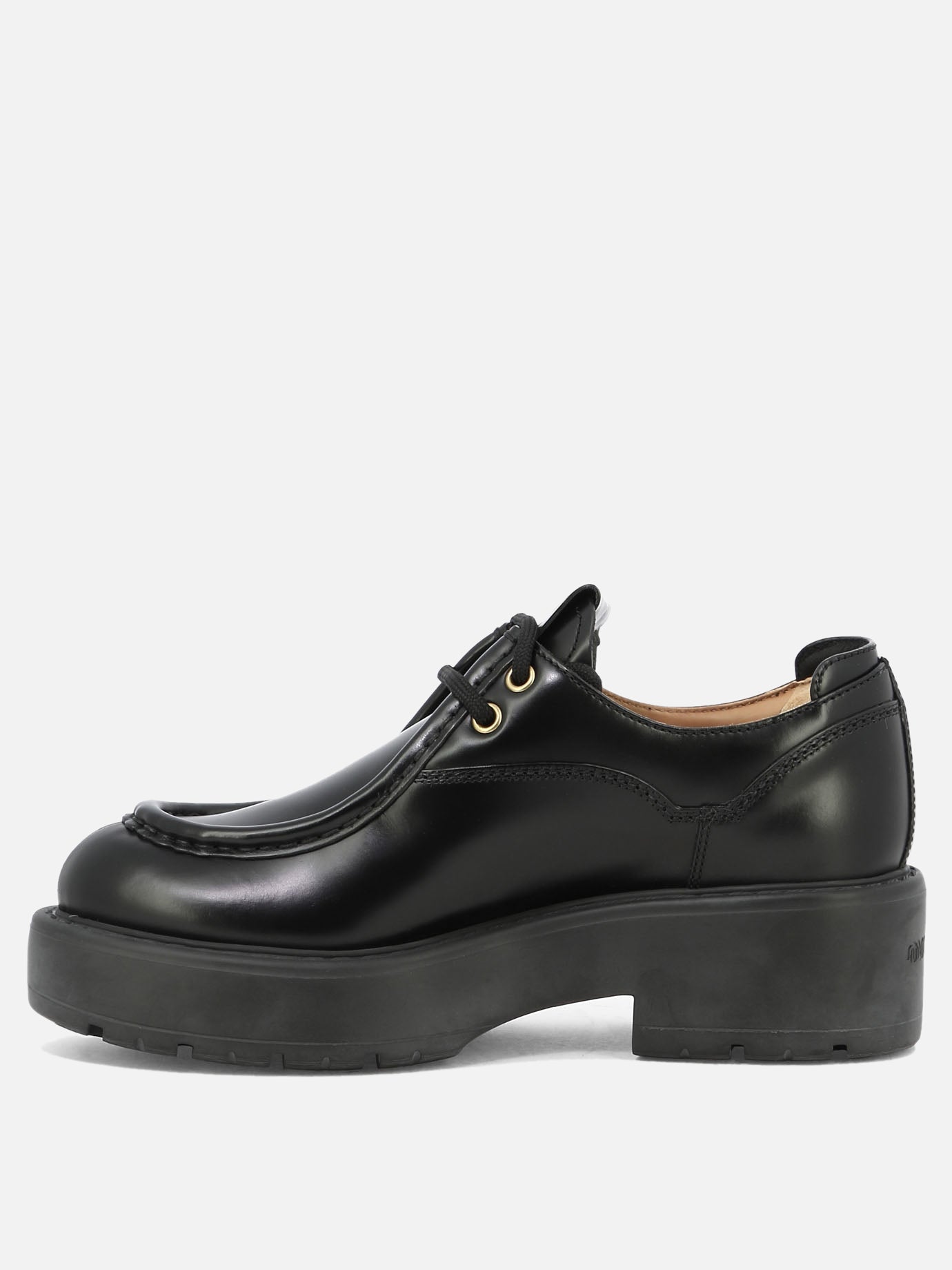 Laced loafers 100% calf leather - 100% calf leather  Black - Miu Miu Women | PDP | VIETTI Online Store | thumbnail_3