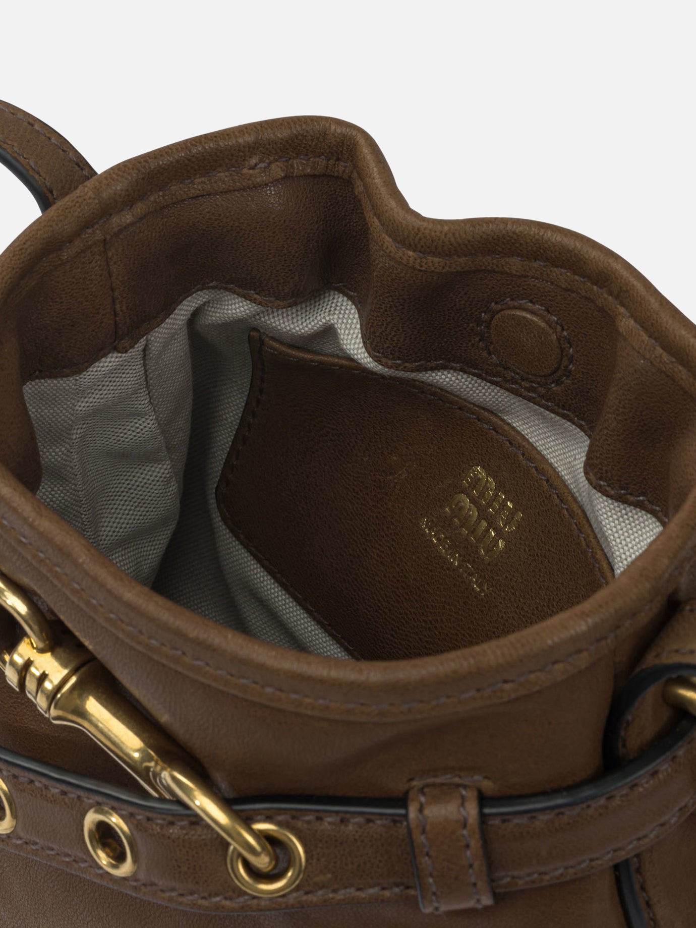 Pouch 100% lamb leather  Brown - Miu Miu Women | PDP | VIETTI Online Store | thumbnail_5