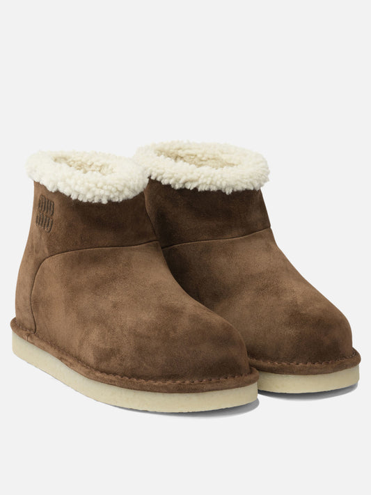 Pull-on boots 100% calf leather - 100% ovis aries  Brown - Miu Miu Women | PLP | VIETTI Online Store | 2
