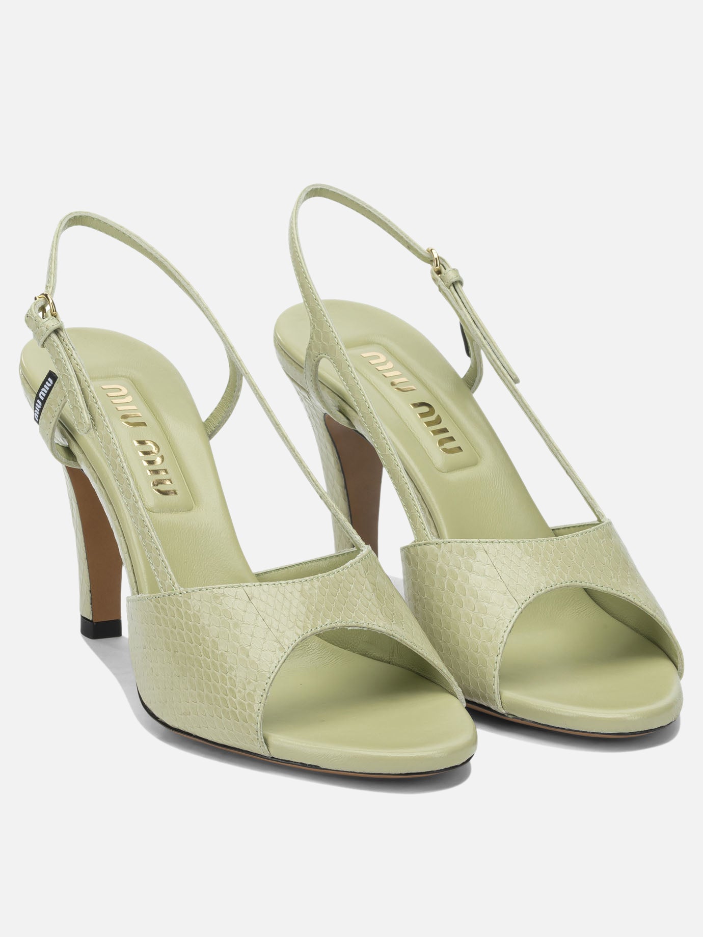 Slingbacks 100% homalopsis buccata  Green - Miu Miu Women | PDP | VIETTI Online Store | Zoom-Modal_2
