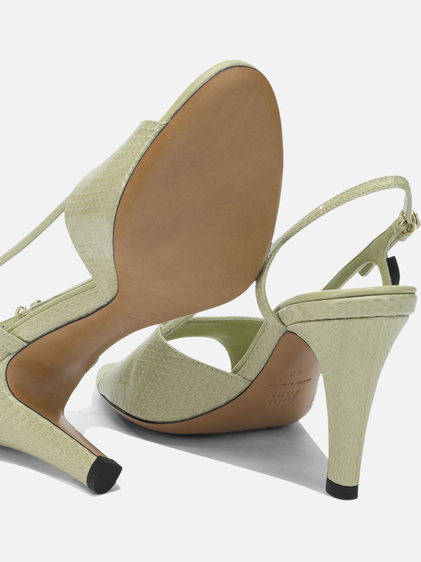 Slingbacks 100% homalopsis buccata  Green - Miu Miu Women | PDP | VIETTI Online Store | thumbnail_5