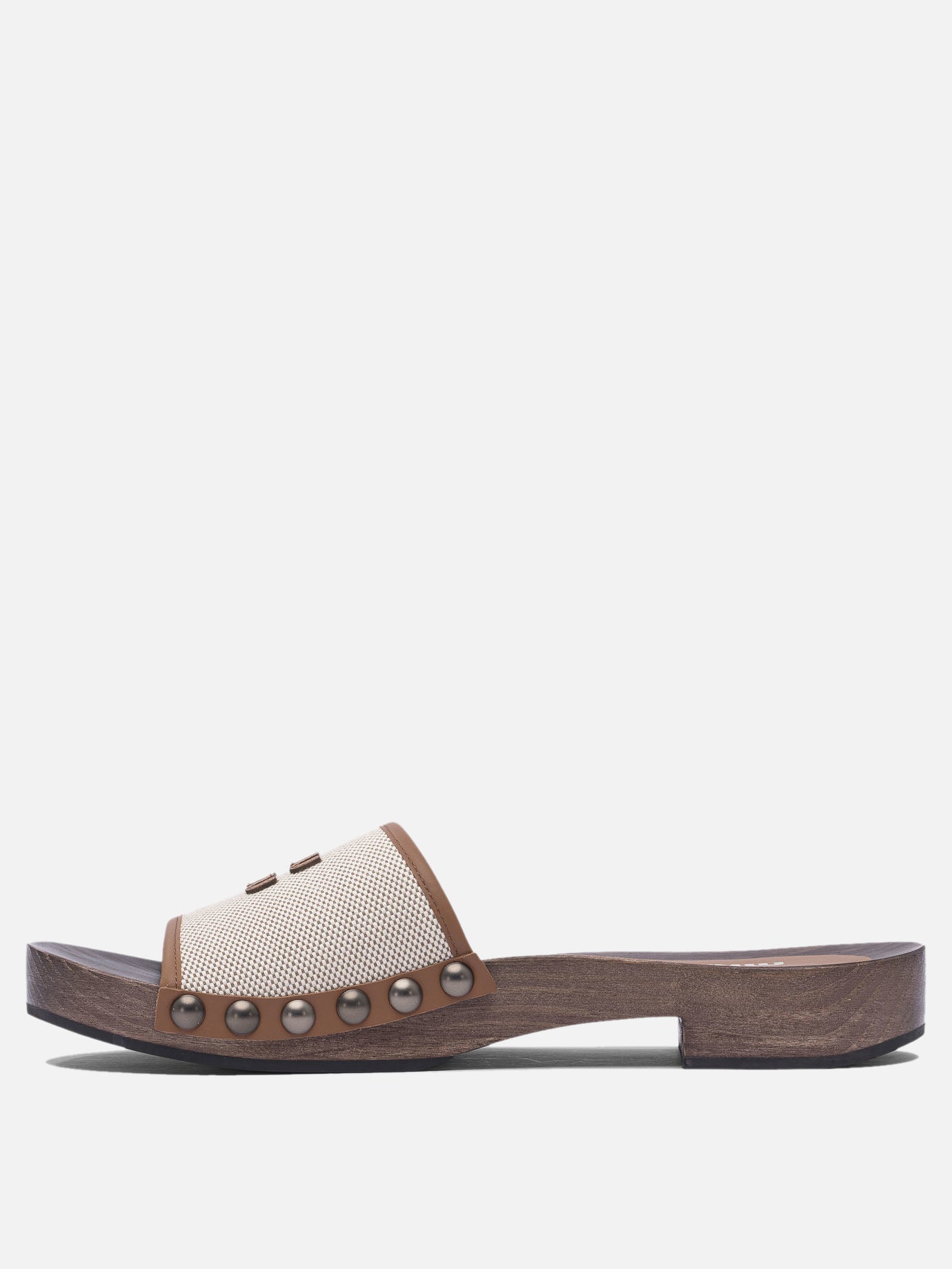 Flat sandals 100% cotton - 100% triplochiton sclero  Beige - Miu Miu Women | PDP | VIETTI Online Store | thumbnail_3