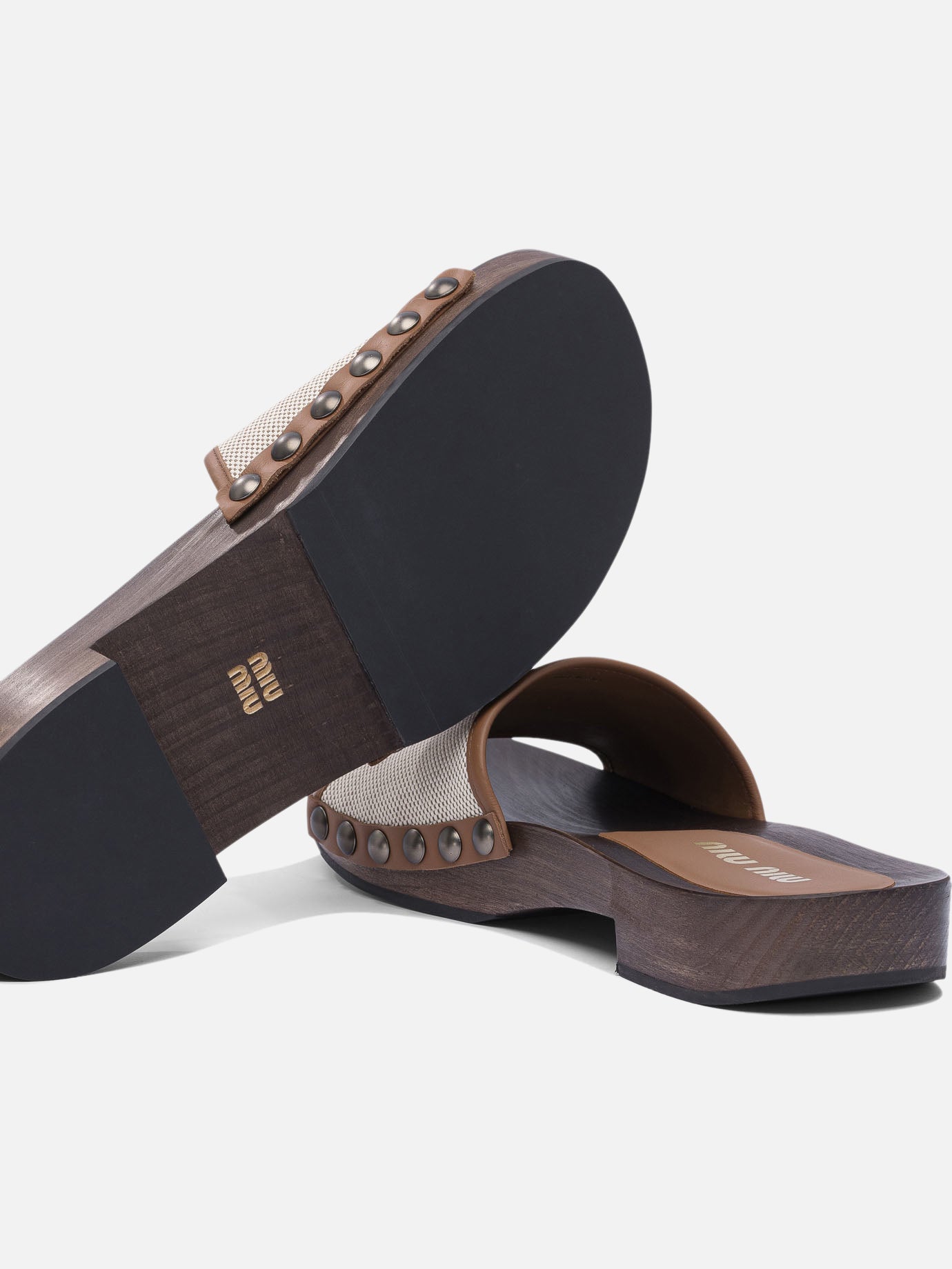 Flat sandals 100% cotton - 100% triplochiton sclero  Beige - Miu Miu Women | PDP | VIETTI Online Store | Zoom-Modal_5
