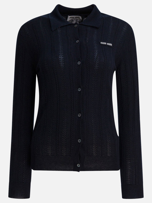 Cardigans Solid colour  Blue - Miu Miu Women | PDP | VIETTI Online Store 
