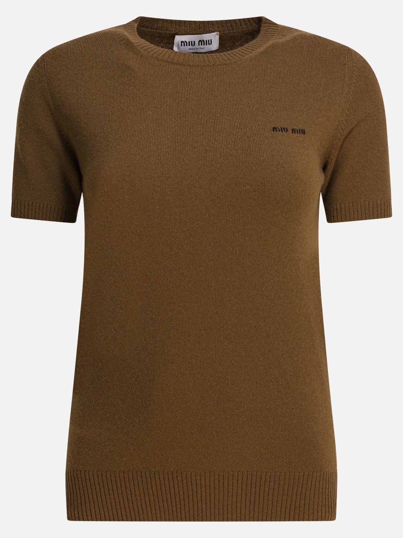 Crewneck sweaters Solid colour  Brown - Miu Miu Women | PDP | VIETTI Online Store | Zoom-Modal
