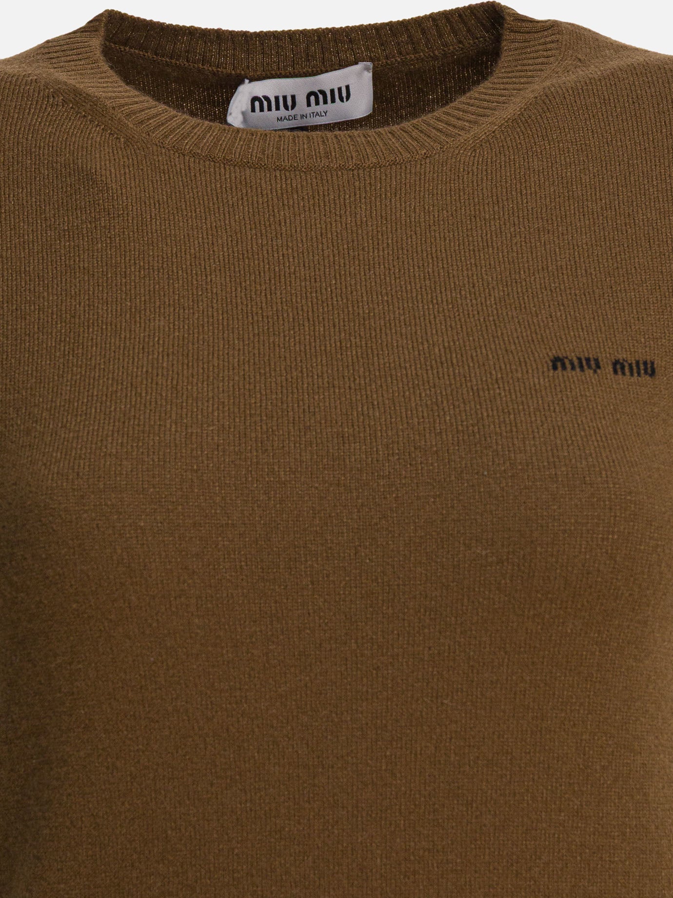 Crewneck sweaters Solid colour  Brown - Miu Miu Women | PDP | VIETTI Online Store | Zoom-Modal_3
