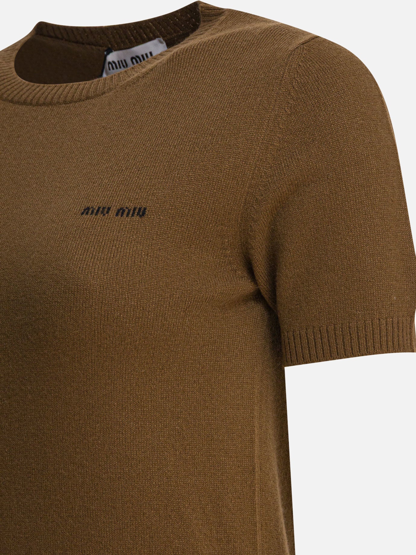 Crewneck sweaters Solid colour  Brown - Miu Miu Women | PDP | VIETTI Online Store | Zoom-Modal_4
