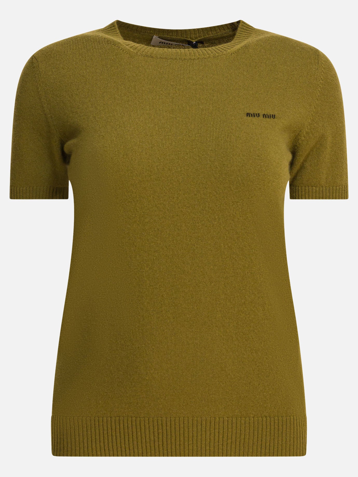 Crewneck sweaters Solid colour  Green - Miu Miu Women | PDP | VIETTI Online Store | Zoom-Modal
