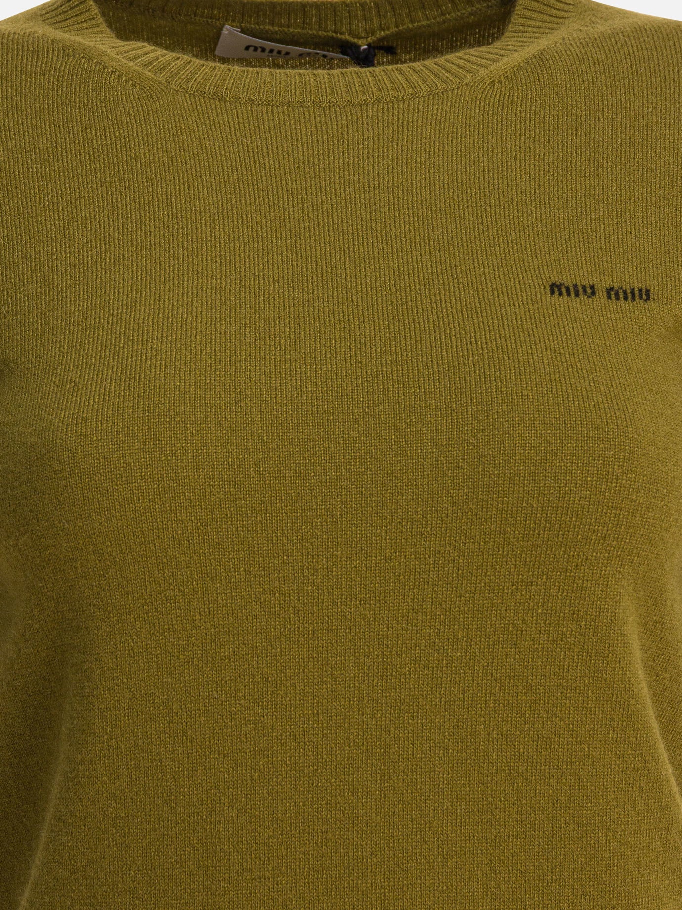 Crewneck sweaters Solid colour  Green - Miu Miu Women | PDP | VIETTI Online Store | Zoom-Modal_3
