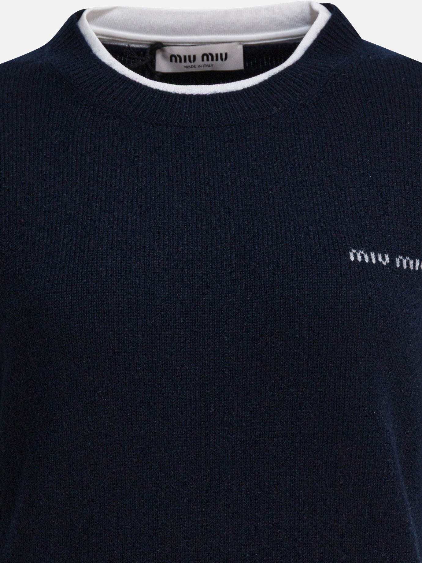 Crewneck sweaters Logo  Blue - Miu Miu Women | PDP | VIETTI Online Store | Zoom-Modal_3
