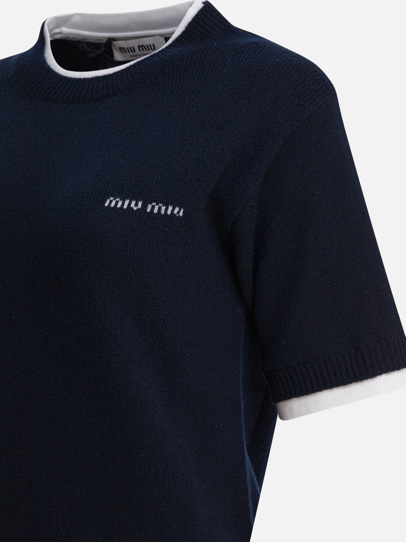 Crewneck sweaters Logo  Blue - Miu Miu Women | PDP | VIETTI Online Store | Zoom-Modal_4
