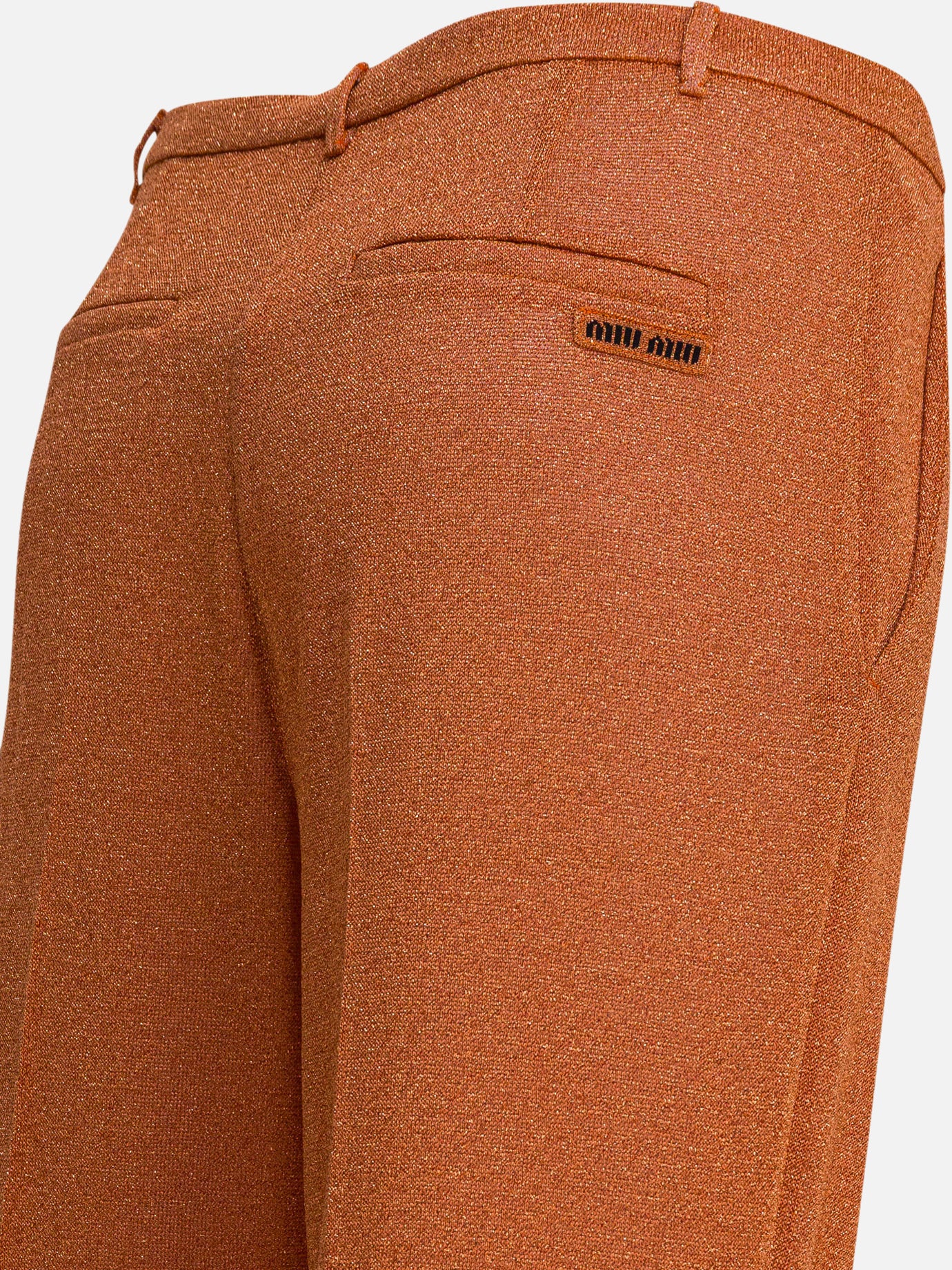 Leisure trousers Solid colour  Orange - Miu Miu Women | PDP | VIETTI Online Store | thumbnail_4