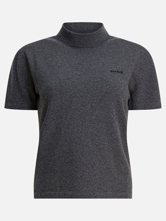 Turtleneck sweaters Solid colour  Grey - Miu Miu Women | PDP | VIETTI Online Store 
