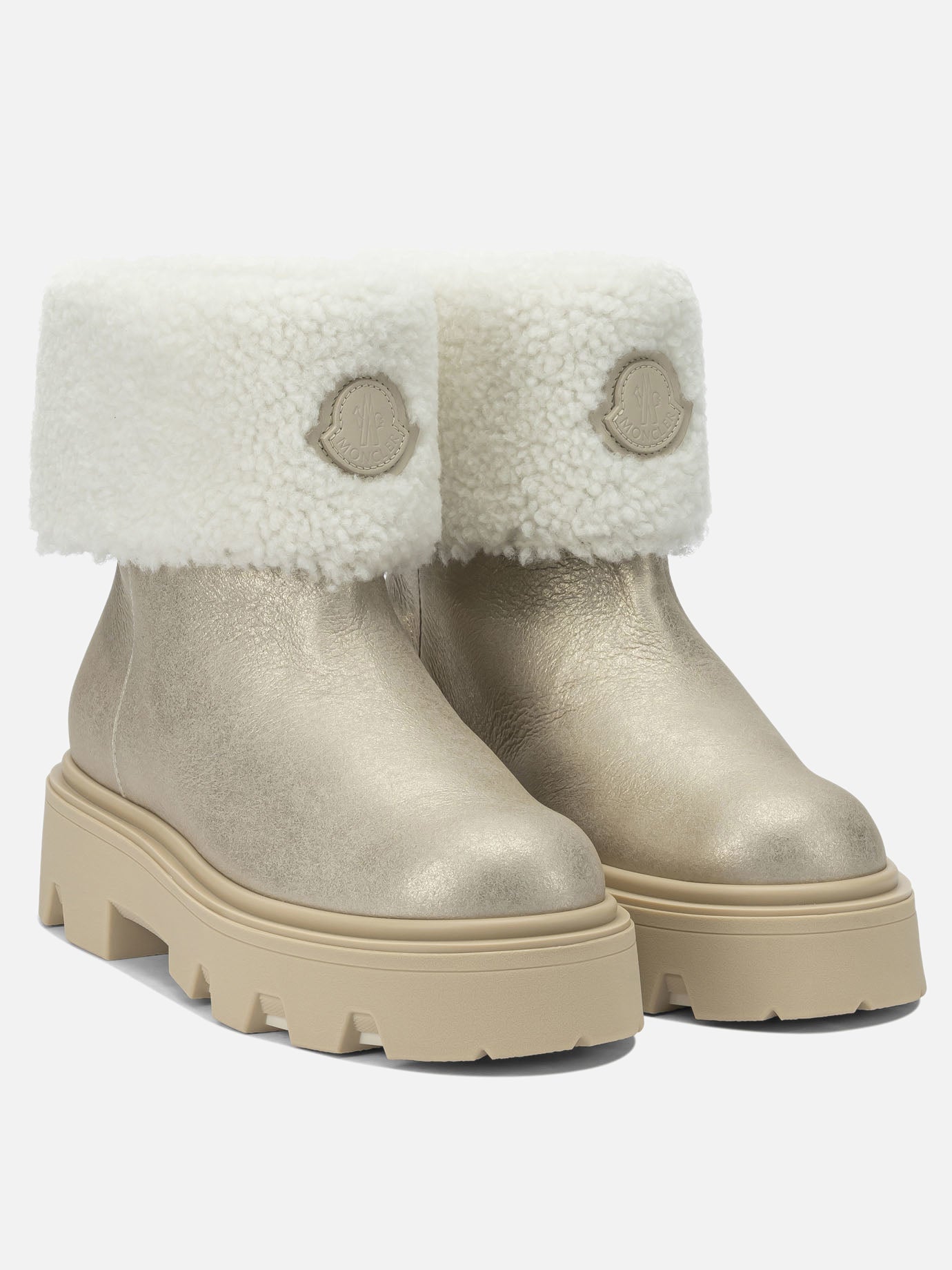 Pull-on boots 100% shearling - 100% rubber  Gold - Moncler Women | PDP | VIETTI Online Store | Zoom-Modal_2
