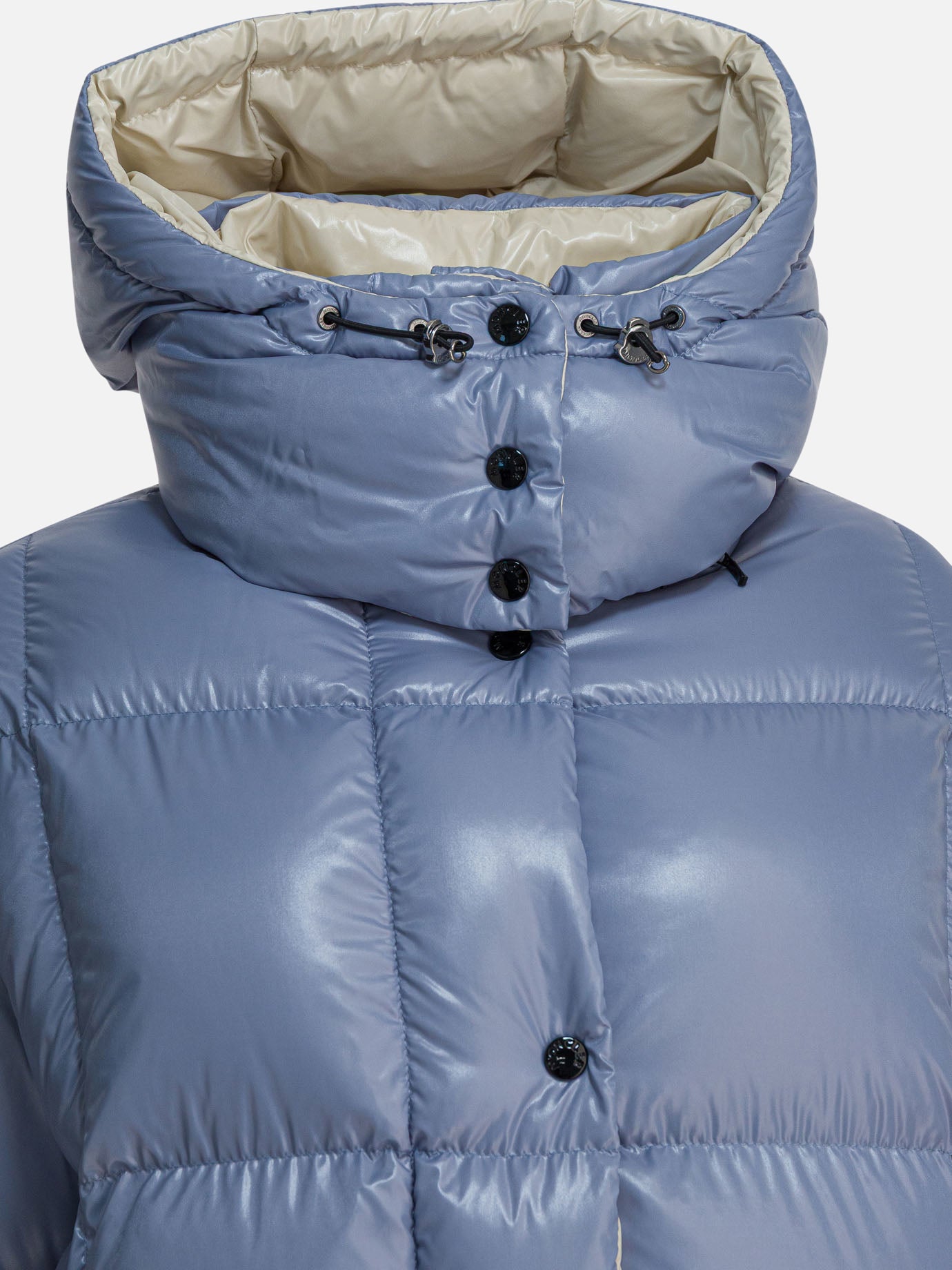 Down jackets Solid colour  Light blue - Moncler Women | PDP | VIETTI Online Store | thumbnail_3