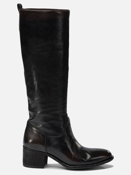 Knee-high 100% calf - 50% calf 50% rubber  Black - Officine Creative Women | PDP | VIETTI Online Store 
