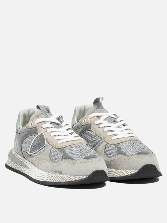 Low top sneakers 80% suede 20% mesh - 100% rubber  Grey - Philippe Model Paris Men | PLP | VIETTI Online Store | 2
