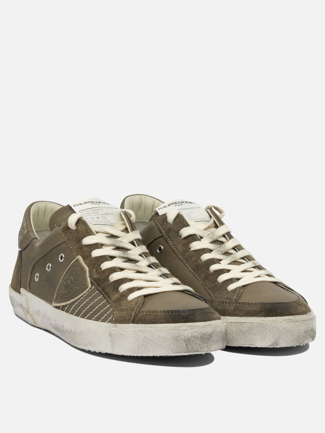 Low top sneakers 100% leather - 100% rubber  Green - Philippe Model Paris Men | PDP | VIETTI Online Store | thumbnail_2