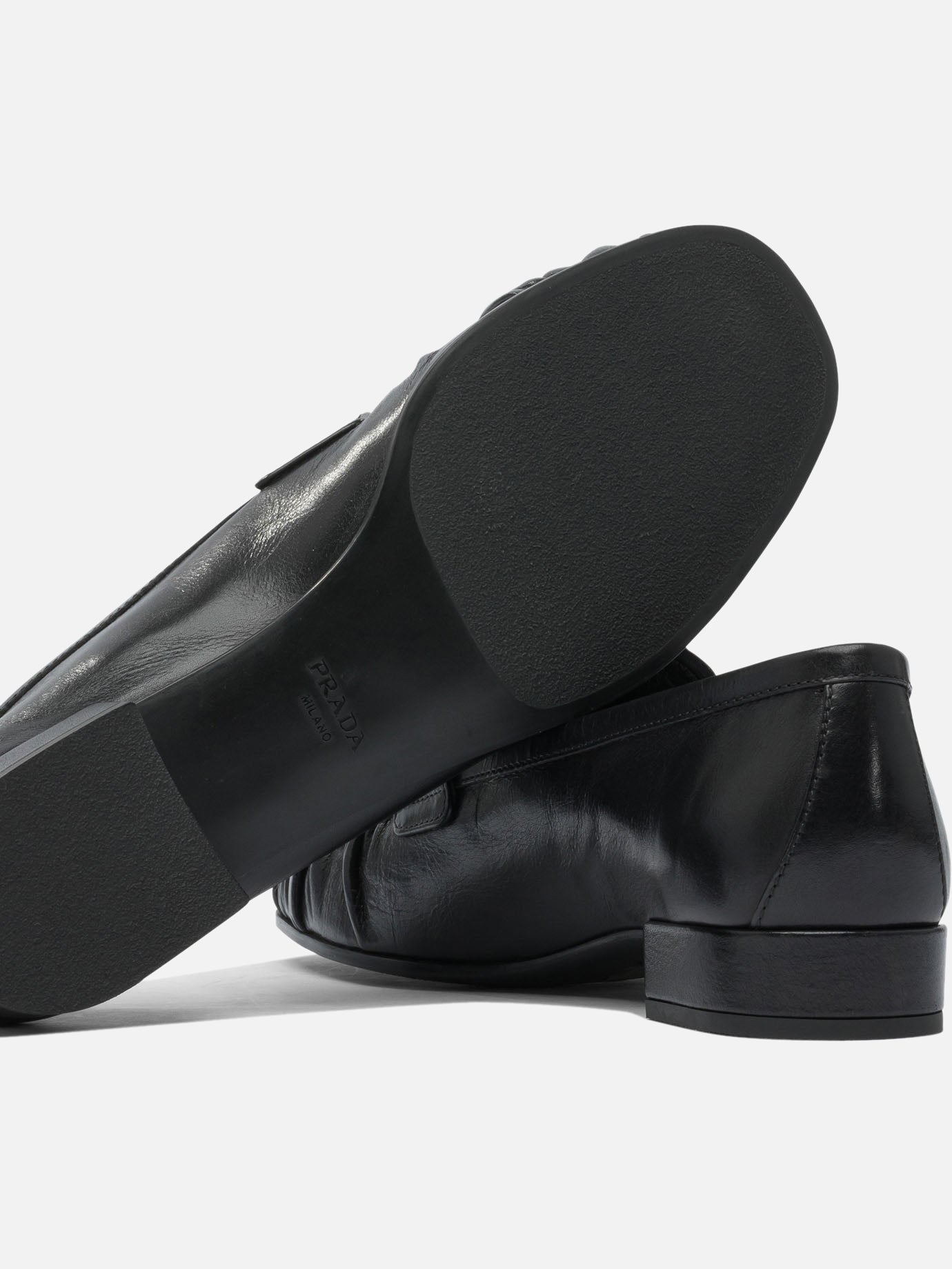 Loafers 100% bufalo leather - 80% rubber 20% leather  Black - Prada Women | PDP | VIETTI Online Store | thumbnail_5