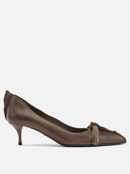 Heeled sandals 100% calf leather  Brown - Prada Women | PDP | VIETTI Online Store 
