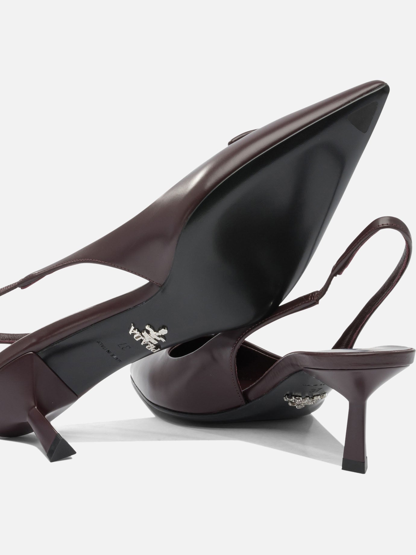 Slingbacks 100% calf leather - 100% leather  Bordeaux - Prada Women | PDP | VIETTI Online Store | thumbnail_5