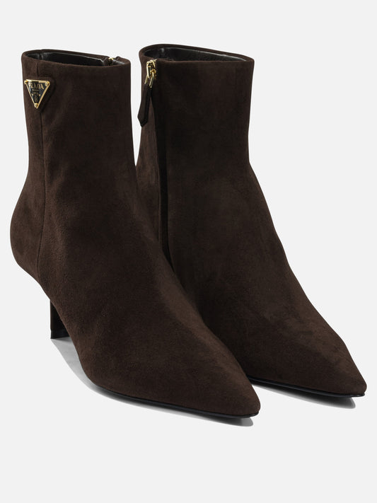 Zipped boots 100% suede - 100% leather  Brown - Prada Women | PDP | VIETTI Online Store | 2
