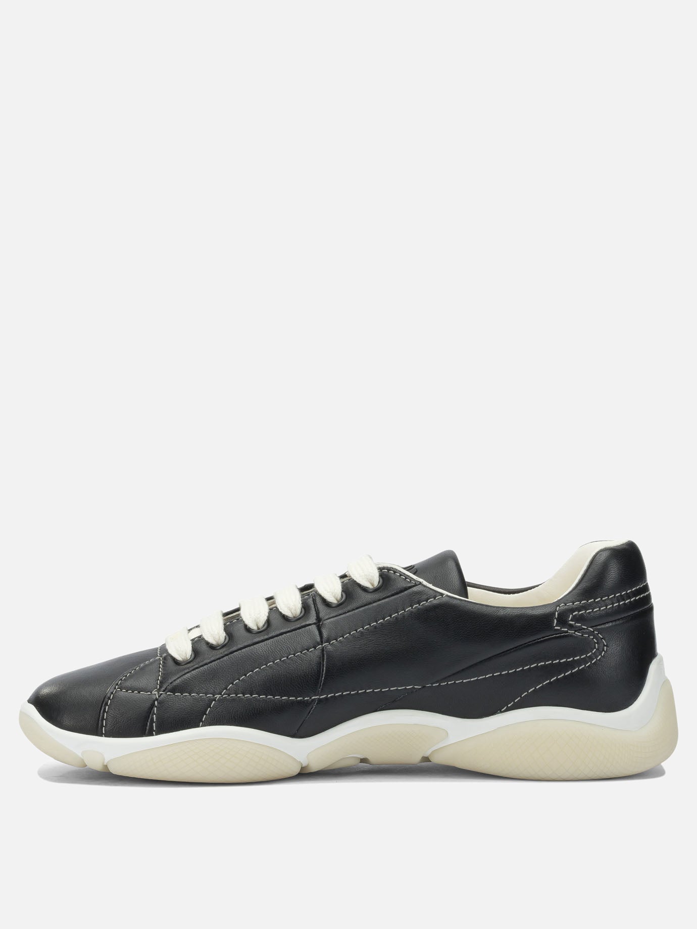Low top sneakers 100% lamb leather - 100% rubber  Black - Prada Men | PDP | VIETTI Online Store | thumbnail_2
