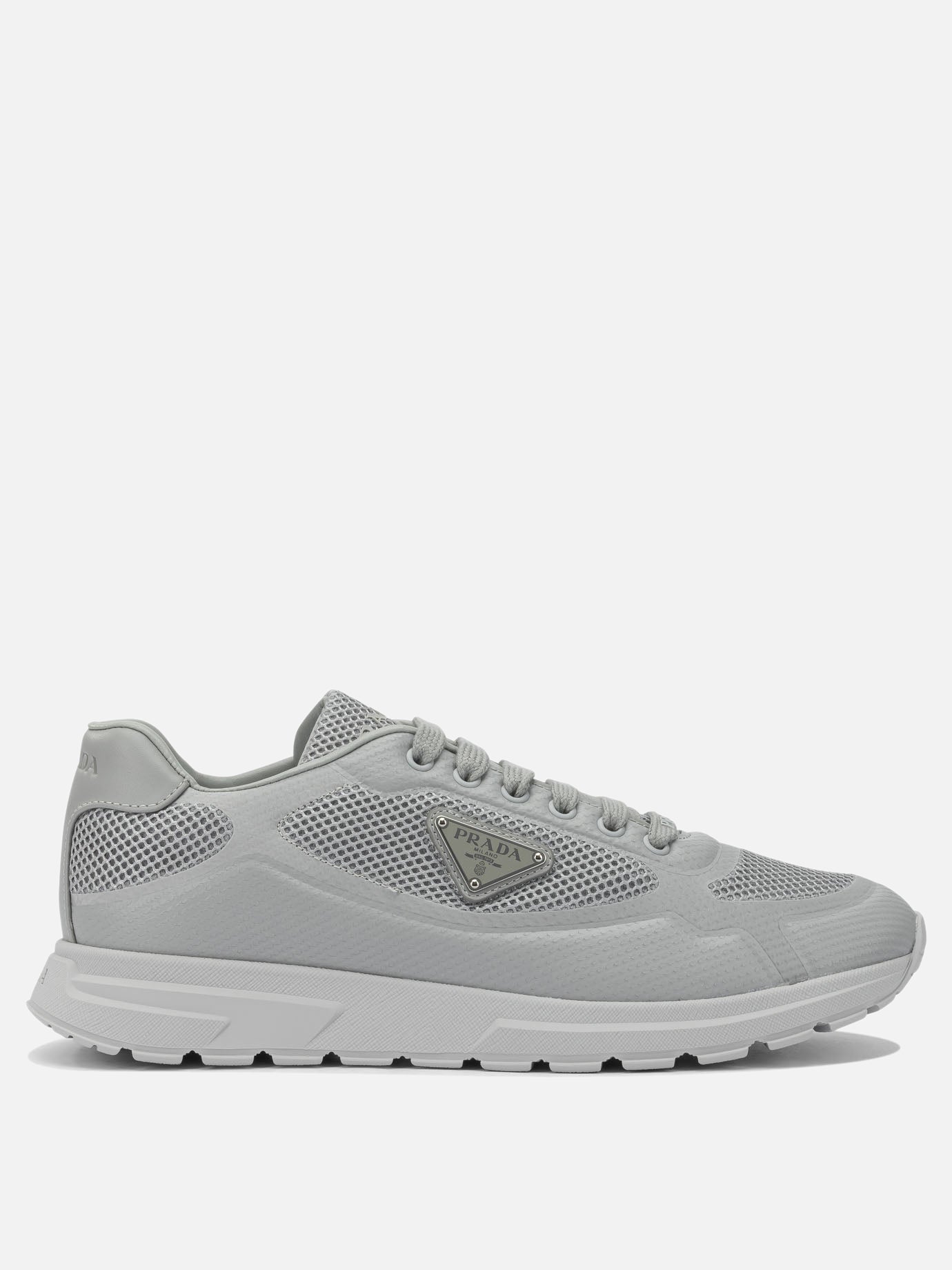 Low top sneakers 100% polyuretane - 100% rubber  Grey - Prada Men | PDP | VIETTI Online Store | Zoom-Modal
