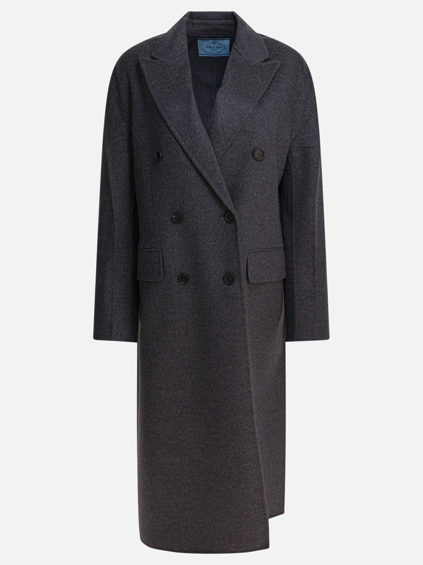 Long coats Solid colour  Grey - Prada Women | PDP | VIETTI Online Store | thumbnail