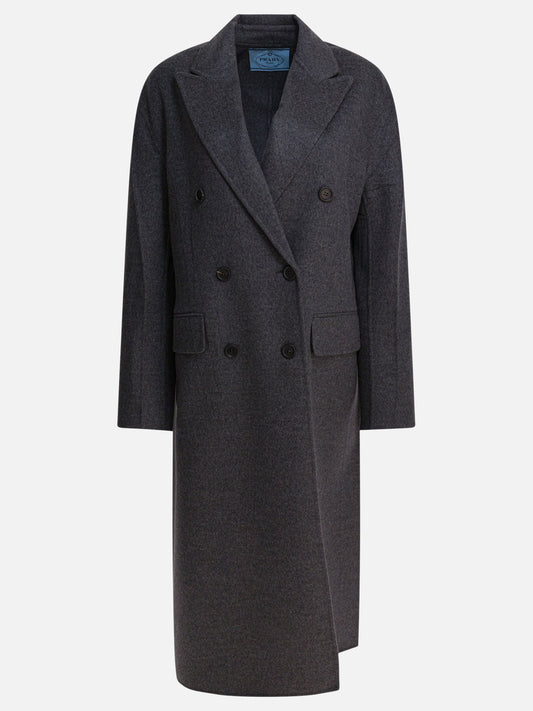 Long coats Solid colour  Grey - Prada Women | PLP | VIETTI Online Store 
