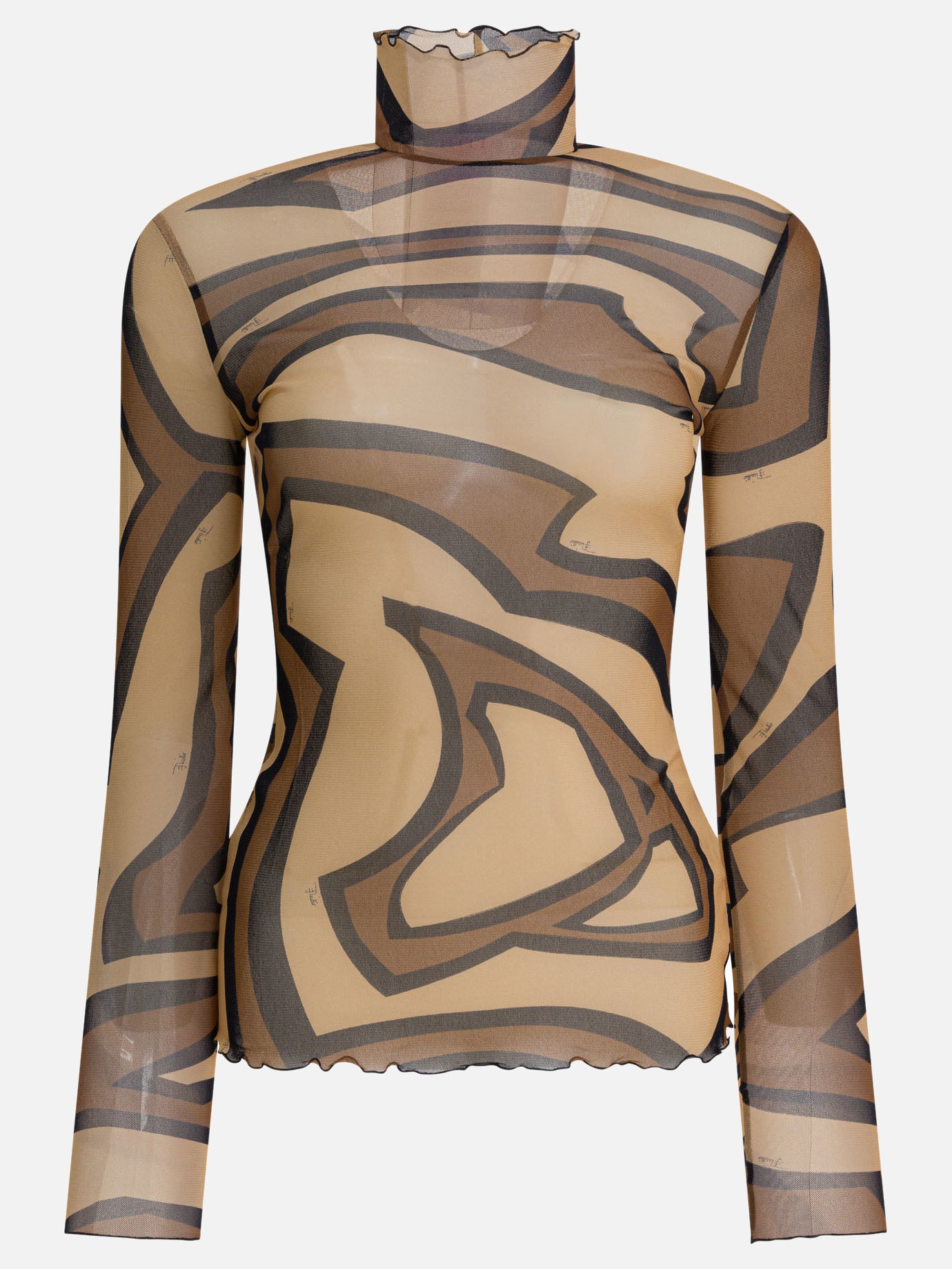 Mock neck t-shirts Print  Brown - Pucci Women | PDP | VIETTI Online Store | thumbnail