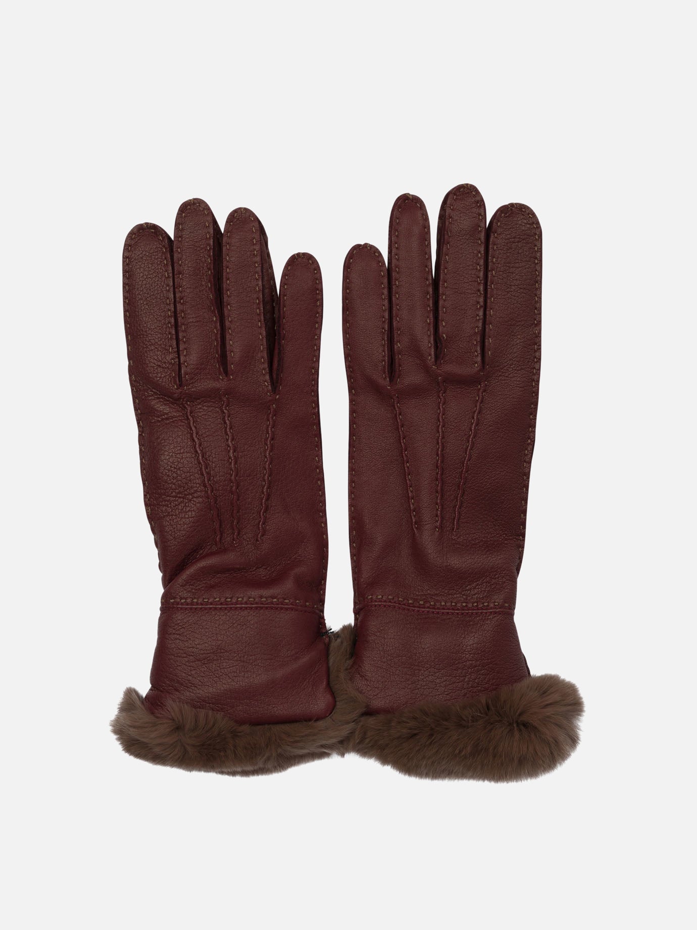 Casual gloves 100% leather  Bordeaux - Restelli Women | PDP | VIETTI Online Store | thumbnail