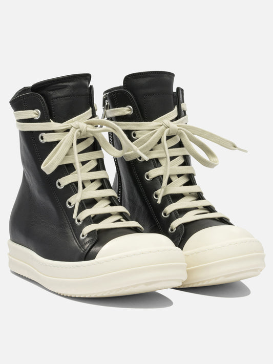High top sneakers 100% leather - 100% rubber  Black - Rick Owens Women | PLP | VIETTI Online Store | 2
