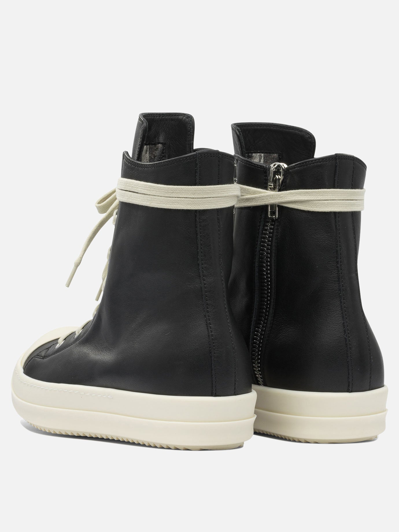 High top sneakers 100% leather - 100% rubber  Black - Rick Owens Men | PDP | VIETTI Online Store | thumbnail_4