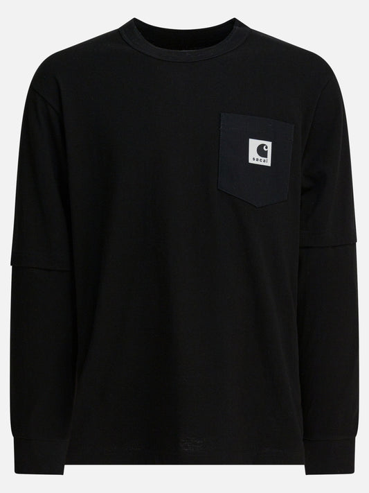 Crewneck t-shirts Logo  Black - Sacai Men | PDP | VIETTI Online Store 
