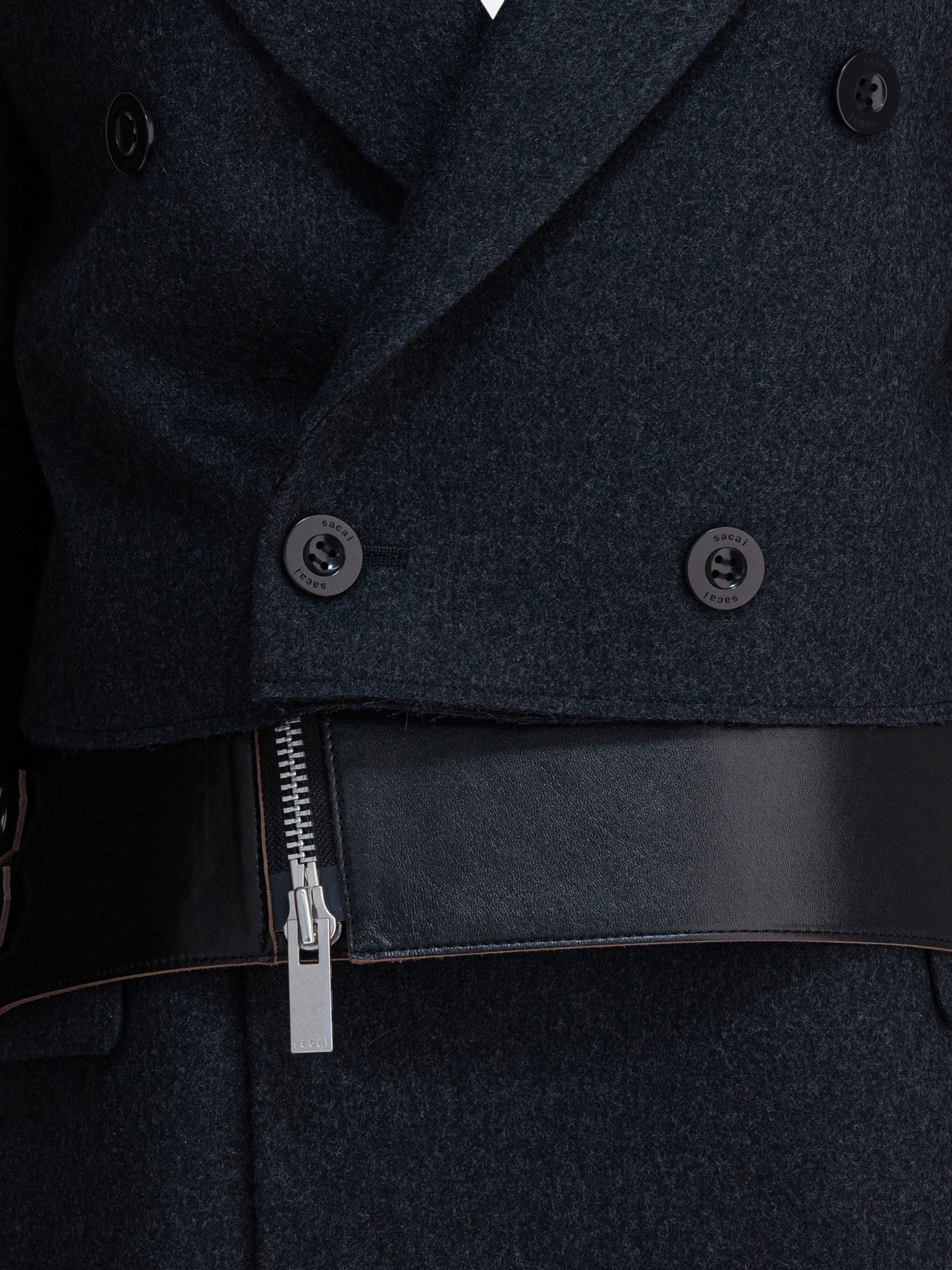 Short coats Pinstriped  Grey - Sacai Women | PDP | VIETTI Online Store | thumbnail_3