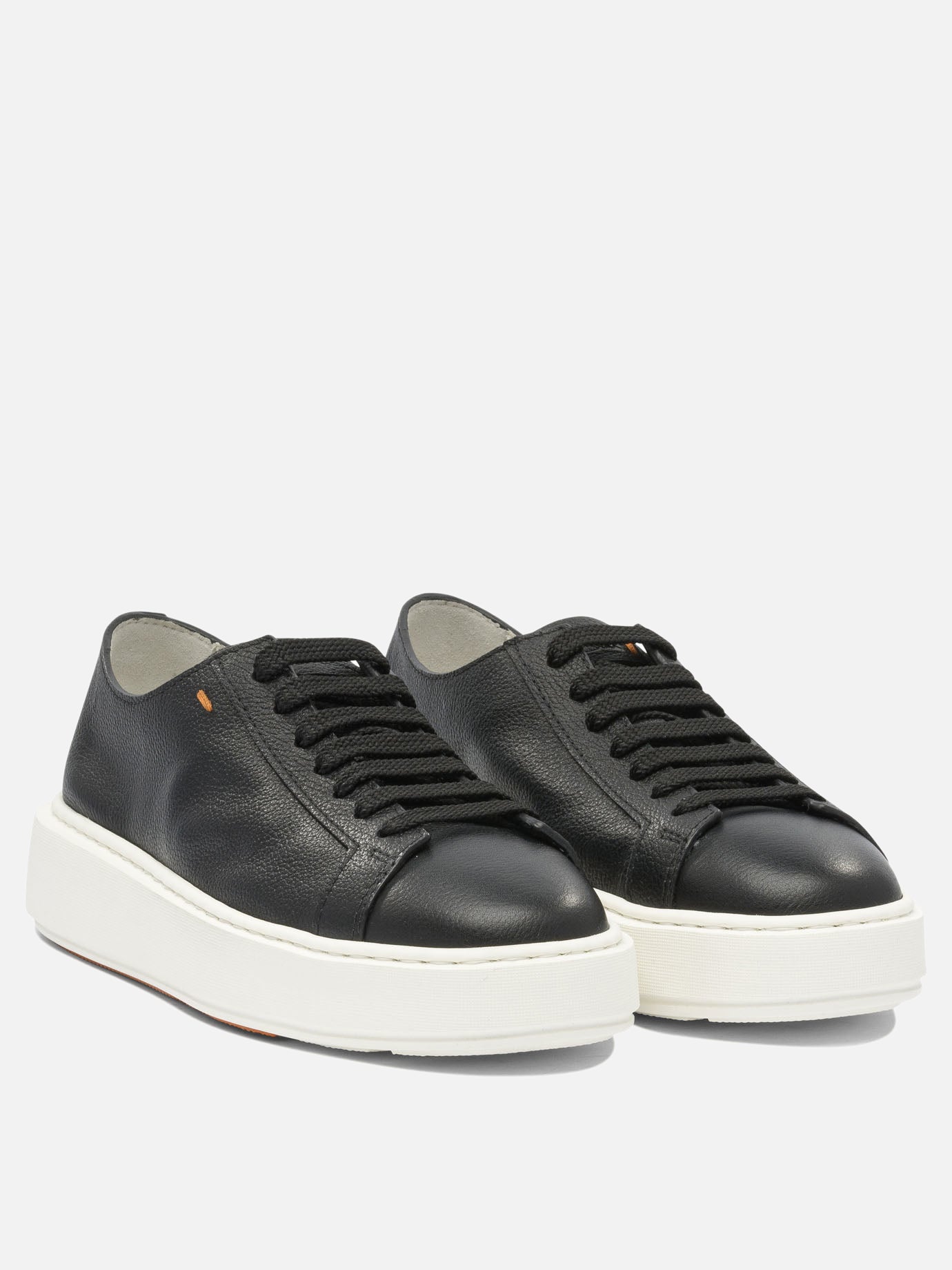 Low top sneakers 100% leather - 100% rubber  Black - Santoni Women | PDP | VIETTI Online Store | thumbnail_2