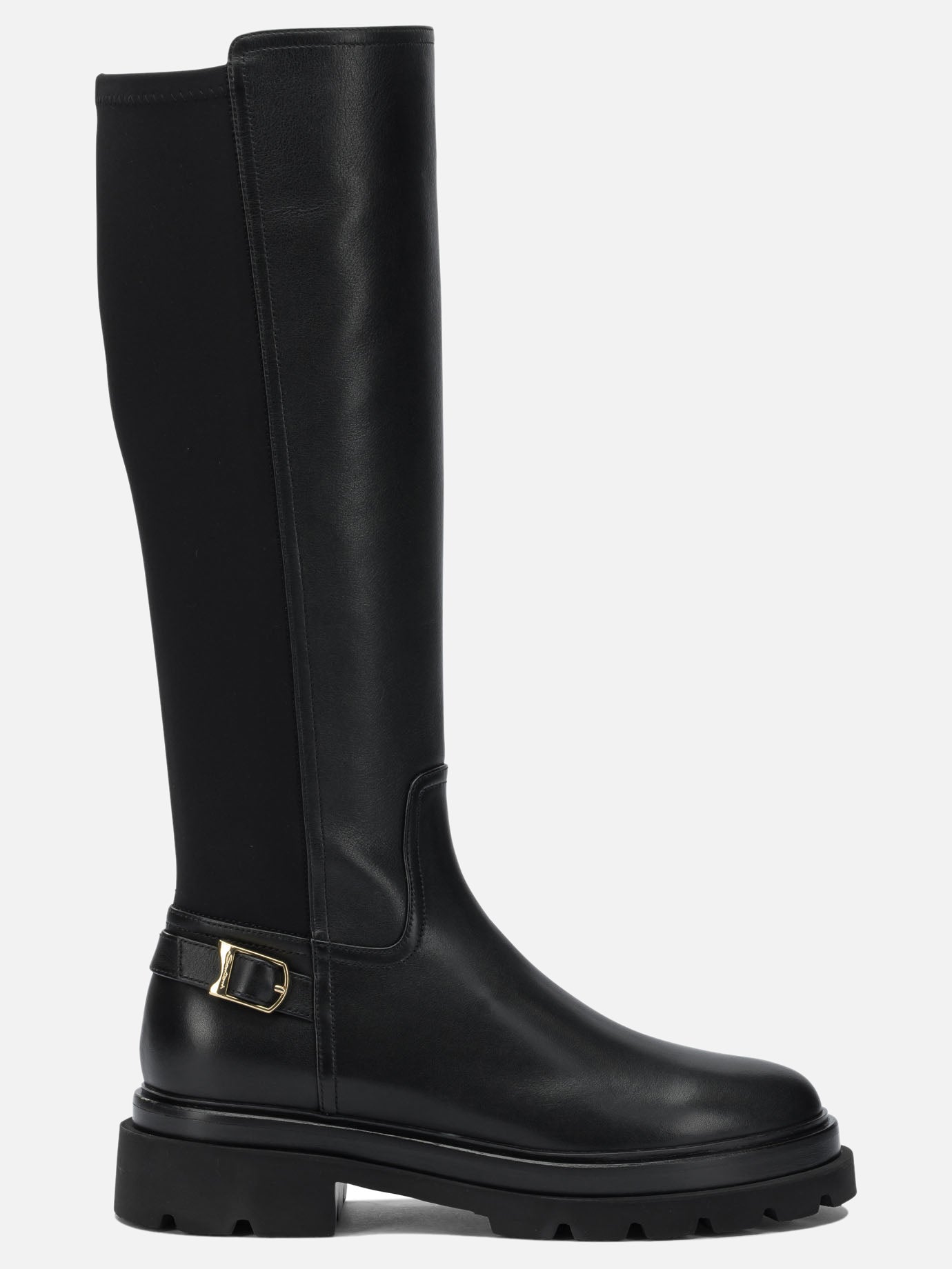 Knee-high 100% leather - 100% rubber  Black - Santoni Women | PDP | VIETTI Online Store | thumbnail