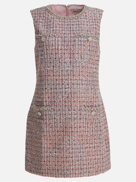 Mini dresses Tweed  Pink - Self-portrait Women | PDP | VIETTI Online Store 
