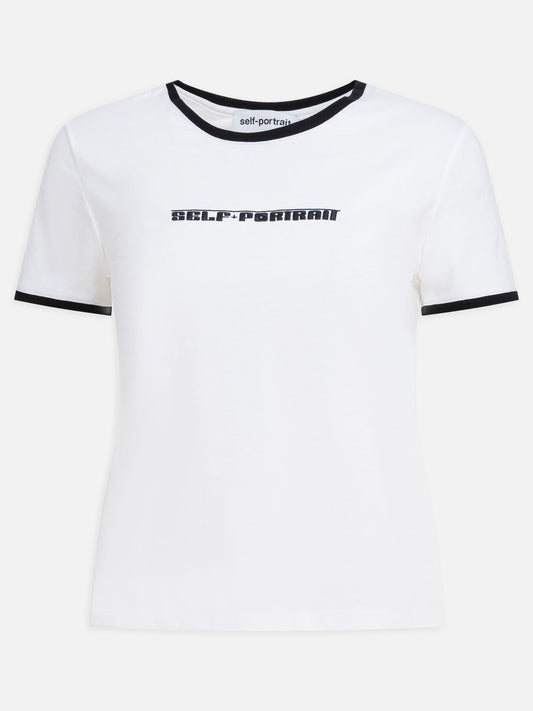 Crewneck t-shirts Logo  White - Self-portrait Women | PLP | VIETTI Online Store 
