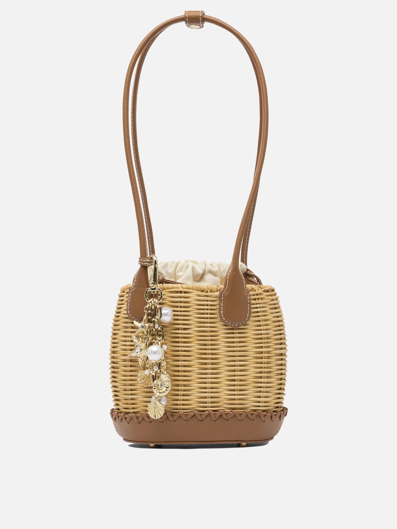 Mini bags 100% rattan  Brown - Self-portrait Women | PDP | VIETTI Online Store | Zoom-Modal
