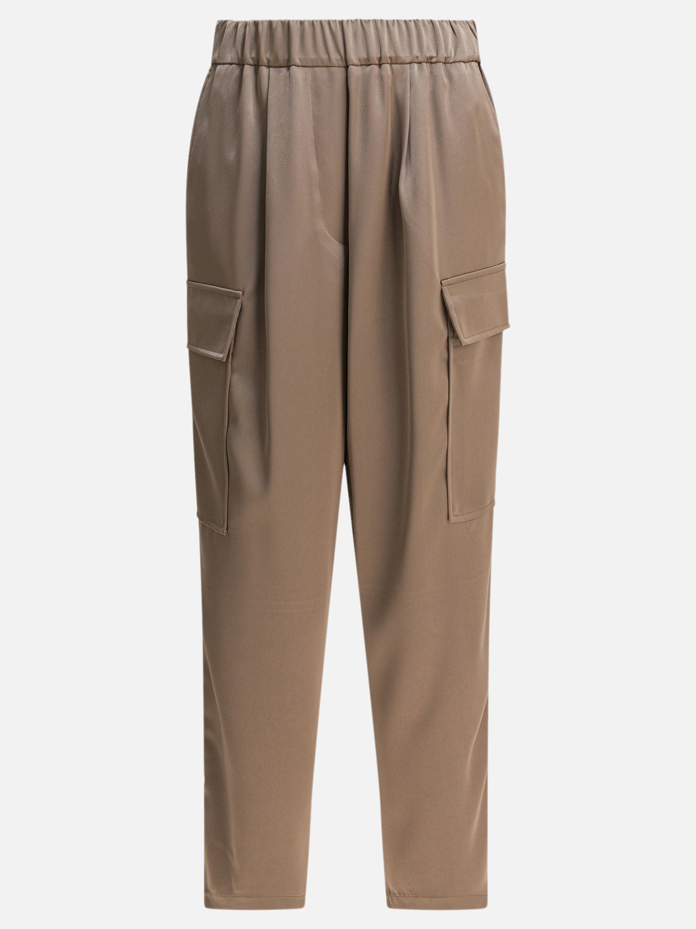 Cargo & parachute trousers Solid colour  Beige - Semper Women | PDP | VIETTI Online Store | Zoom-Modal
