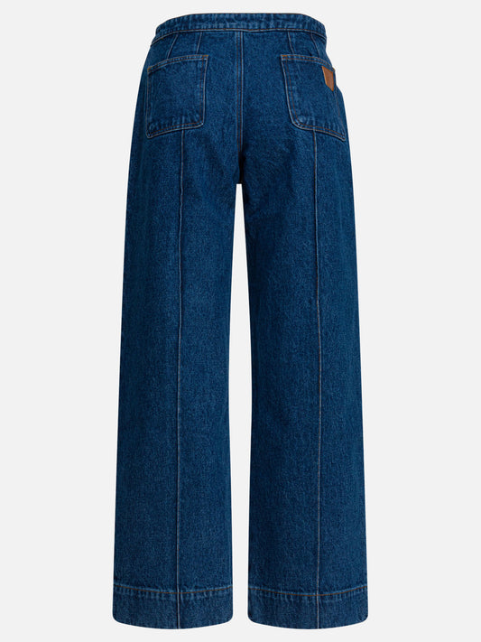 Wide-leg jeans Solid colour  Blue - Soeur Women | PDP | VIETTI Online Store | 2

